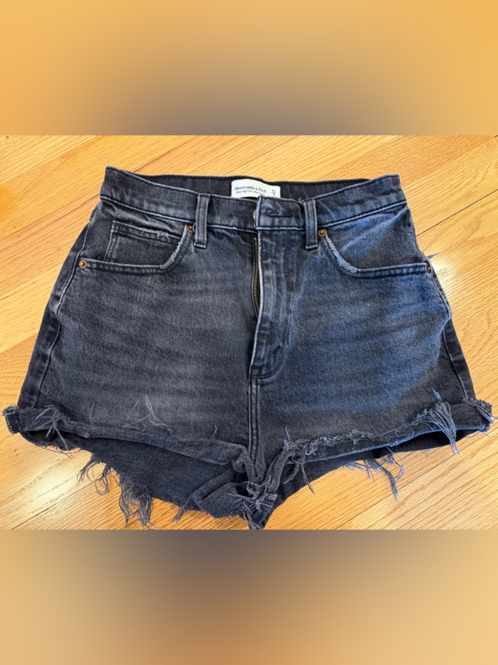 Abercrombie Black Wash Denim Shorts